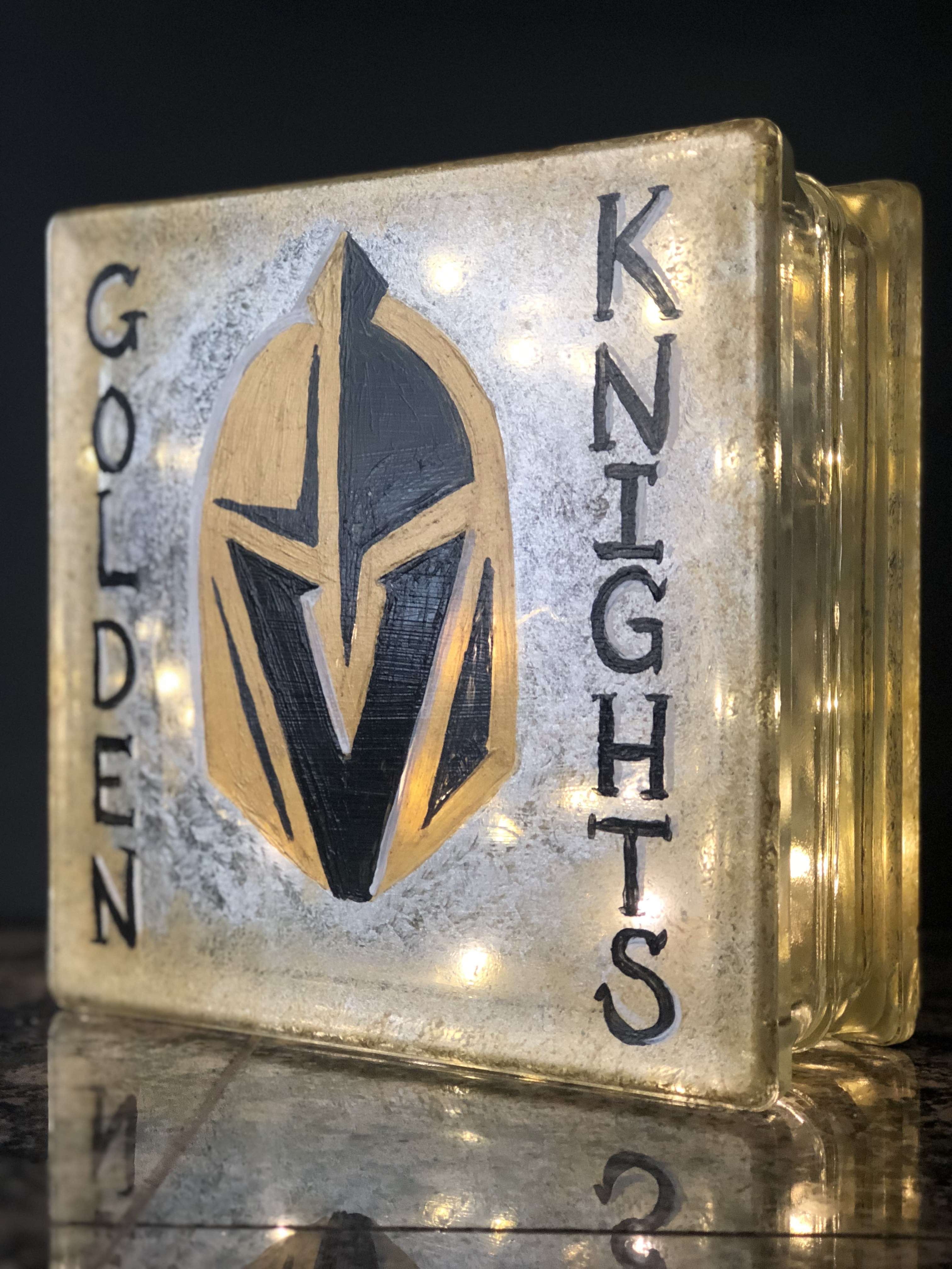 Black and Gold Glass Block